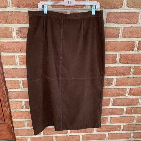 Dark brown maxi / midi skirt. Size 14 - Picture 1 of 7